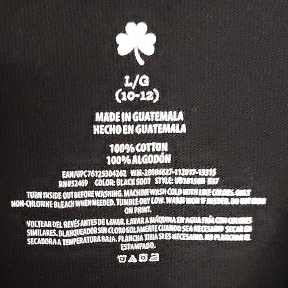 St. Patrick's Day Boys Black Happy Go Lucky Shirt 10-12 - Picture 4 of 4